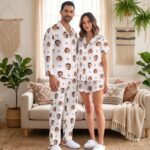 Custom Face Couple Pajamas Long and Short Set, Funny Pajamas with Photo, Personalized PJs Pants, Matching PJs Family & Couple Gift - Image 6