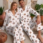 Custom Face Couple Pajamas Long and Short Set, Funny Pajamas with Photo, Personalized PJs Pants, Matching PJs Family & Couple Gift
