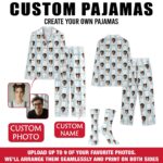 Custom Face Couple Pajamas Long and Short Set, Funny Pajamas with Photo, Personalized PJs Pants, Matching PJs Family & Couple Gift - Image 2