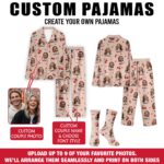 Custom Face Pajamas Long and Short Set, Funny Couple PJs with Photo, Personalized Pajamas Pants, Matching PJs Family & Couple Gift - Image 2