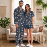 Custom Face Pajamas Long and Short Set, Personalized Couple PJs with Photo, Valentine Pajamas Pants, Matching PJs Family & Couple Gift - Image 7