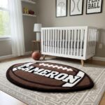 Custom Football Name Rug for Kids – Personalized Boys Football Bedroom Rug, Sports Nursery Decor, Gift for Young Football Players - Image 2