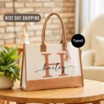 Custom Tote Bag with Name, Personalize Tote Bag with Initials