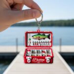 Personalized Fishing Tackle Box 2D Flat keychain, Fisherman keychain, Dad Fishing keychain, Custom keychain for Him, Gifts for Him