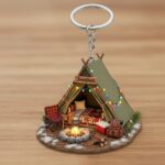 Custom Camper Keychain, Personalized Camping Gift, Road Trip Keepsake