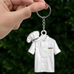 Personalized Chef Uniform keychain: Custom Acrylic Chef Gift