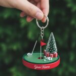 Custom Golf Green keychain, Flat 2D Acrylic Tree Hanging Decor, Personalized Gift for Golfers, Coaches & Fans 2025