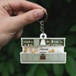 Personalized Home Kitchen keychain, Custom Chef Gift, Rustic Kitchen keychain, Name Kitchen Gift,Personalized Chef keychain Tree Gift