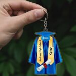 Personalized Graduation Gown keychain: School Name, Class of [Year]