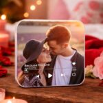 Personalized Fridge Magnet Music Album, Custom Photo Album Cover Photo Gift for Couple Photo & Music Refrigerator Magnet
