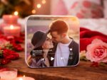 Personalized Fridge Magnet Music Album, Custom Photo Album Cover Photo Gift for Couple Photo & Music Refrigerator Magnet