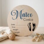 Baby Name With Birth Stats, Personalized Baby Sign, Hospital Newborn Arrival Announcement Sign, Newborn Name Wood Sign for Name Reveal Sign