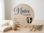 Baby Name With Birth Stats, Personalized Baby Sign, Hospital Newborn Arrival Announcement Sign, Newborn Name Wood Sign for Name Reveal Sign
