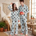 Custom Face Couple Pajamas Long and Short Set, Funny Pajamas with Photo, Personalized PJs Pants, Matching PJs Family & Couple Gift - Image 3