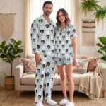 Custom Face Couple Pajamas Long and Short Set, Funny Pajamas with Photo, Personalized PJs Pants, Matching PJs Family & Couple Gift - Image 6