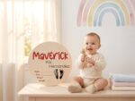 Baby Name With Birth Stats, Personalized Baby Sign, Hospital Newborn Arrival Announcement Sign, Newborn Name Wood Sign for Name Reveal Sign - Image 3
