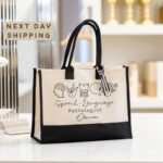 Custom Speech Language Pathologist Tote Bag , SLP Graduation Gift, Speech Therapist Work Bag, SLP Student School Gift, SLP Assistant Bag
