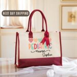 Personalized Pediatric Nurse Bag, Custom Gift For Peds, Pediatric Nursing School Tote, NICU Nurse Work Bag, PICU RN Student Gift
