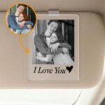 Personalized Couple Photo Car Visor Clip, Drive Safe I Love You, Valentines Gift for Him, Gifts for Boyfriend, Husband, Drive Safe Gift