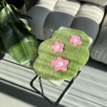 Small Tufted Rug with Flowers | Handmade Mat for Desk or Shelf Decor - Image 5