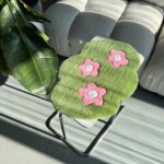 Small Tufted Rug with Flowers | Handmade Mat for Desk or Shelf Decor