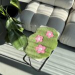 Small Tufted Rug with Flowers | Handmade Mat for Desk or Shelf Decor - Image 7