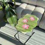 Small Tufted Rug with Flowers | Handmade Mat for Desk or Shelf Decor - Image 2