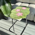 Small Tufted Rug with Flowers | Handmade Mat for Desk or Shelf Decor - Image 4
