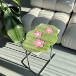 Small Tufted Rug with Flowers | Handmade Mat for Desk or Shelf Decor - Image 6