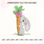 Adorable Easter Bunny Embroidery Design Perfect for Easter outfits baby clothes, towels, tote bags, pillows and spring decorations