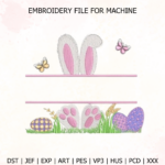 Custom Easter Bunny Embroidery Easter Bunny Design for Tote Bag/Clothes/Pillow/Hoodie