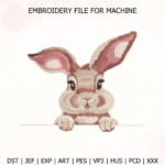 Easter Bunny Embroidery Easter Bunny Design for Tote Bag/Clothes/Pillow/Hoodie