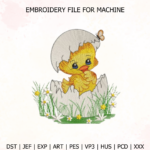 Easter Chick Embroidery Easter Bunny Design for Tote Bag/Clothes/Pillow/Hoodie