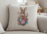 Floral Easter Bunny Embroidery Easter Bunny Design for Tote Bag/Clothes/Pillow/Hoodie - Image 3