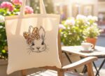 Bow Easter Bunny Embroidery Easter Bunny Design for Tote Bag/Clothes/Pillow/Hoodie - Image 4