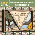 USA 50 States SVG Bundle for Laser Cutting | Layered State Signs | Glowforge Files | CNC Laser Cut Vector | Instant Download