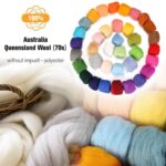 50G Merino Wool Roving for Felting - Blended Mixed Color - Roving for Spinning, Wet Felting, Needle Crafts (No. 01) - Image 4
