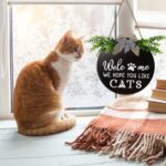Welcome Home Door Hangers Decor for Christmas - Dog and Cat Design - 12 inch Diameter - Image 2