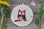 Punch Needle Kit Owl / Beginner Punch Needle Kit with Adjustable Punch Needle / All Materials Included / Embroidery Kit, Cross Stitch Kit