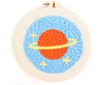 Planet Punch Needle Kit for Kids - Punch Pattern Christmas Gift for Her, Full Craft Kit for Beginner - Embroidery Kit, Cross Stitch Kit - Image 2
