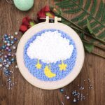 Cloud Punch Needle Kit Christmas Gift - Punch Pattern Christmas Gift for Her, Full Craft Kit for Beginner - Embroidery Kit, Cross Stitch Kit