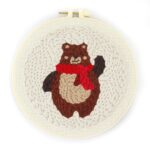 Bear Punch Needle Patterns for Starter Punch Needle Kit with Threader Fabric Embroidery Hoop Yarn Punch Needle Full Set - Embroidery Kit - Image 2
