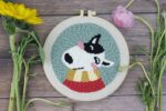 Dog Punch Needle Kits for Starter Punch Needle Tool Threader Fabric Embroidery Hoop Yarn Punch Needle Kit / Embroidery Kit, Cross Stitch Kit