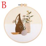 Flower and Vase Embroidery Kit for Beginner - Hoop Art Including Everything to Make, Female Gift - Image 3