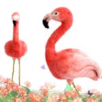 Flamingo Needle Felting Kit for Beginners Gift Wrap - Mother's Day Gift, Include Everything to Make Craft Kit Height 6.3"