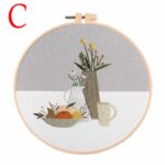 Flower and Vase Embroidery Kit for Beginner - Hoop Art Including Everything to Make, Female Gift - Image 4