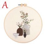 Flower and Vase Embroidery Kit for Beginner - Hoop Art Including Everything to Make, Female Gift - Image 2