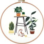 Plants and Cat Embroidery Kit for Beginner - Hoop Art Including Everything to Make, Mother's Day Gift - Image 6