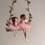 Mother's Day Gift Fairy Mom and Child Needle Felting Kit, Video Instruction Height 6 and 4 inch
