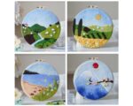 2D Needle Felting Picture Kit Seasonal Scenery Mother's Day Gift with Everything to Make, Easy for Beginner, Mother's Day Gift - 20cm 8 Inch